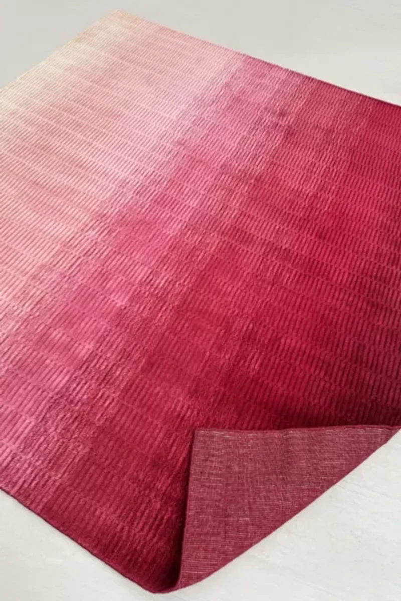 Jubi Pink Ombre Hand Loomed Wool Rug