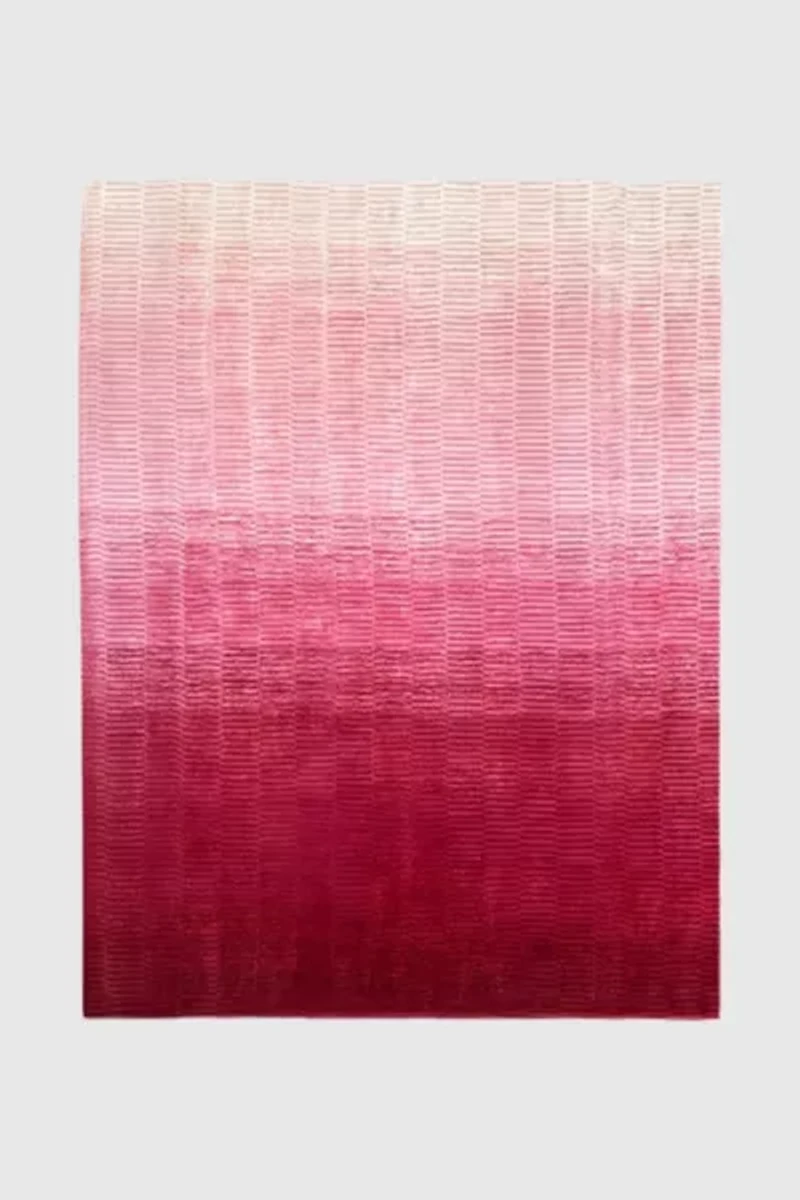 Jubi Pink Ombre Hand Loomed Wool Rug