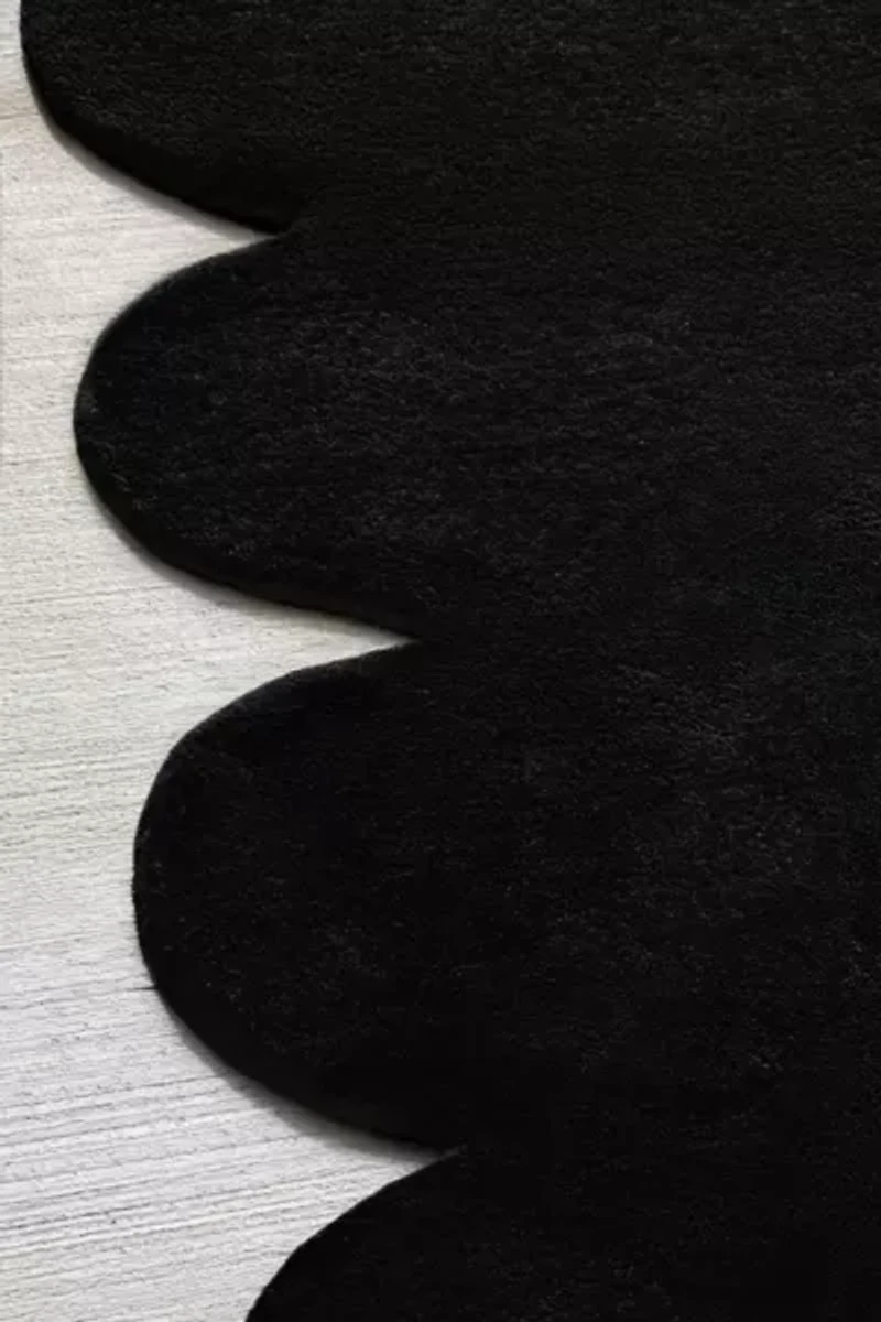 Jubi Solid Color Sculpted Edge Hand Tufted Wool Rug