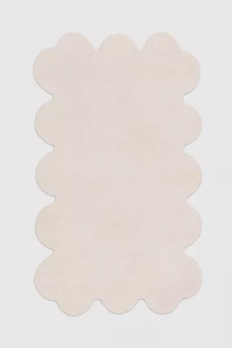 Jubi Solid Color Sculpted Edge Hand Tufted Wool Rug