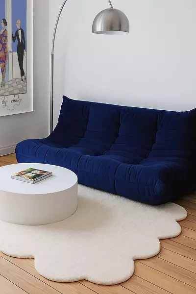 Jubi Solid Color Sculpted Edge Hand Tufted Wool Rug