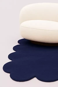 Jubi Solid Color Sculpted Edge Hand Tufted Wool Rug