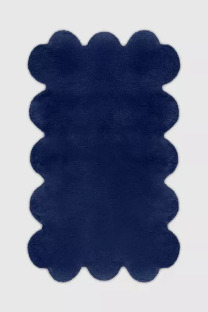 Jubi Solid Color Sculpted Edge Hand Tufted Wool Rug