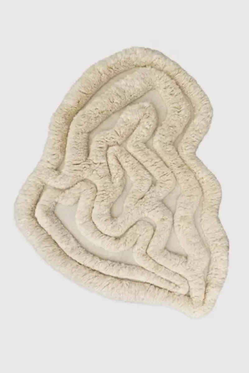 Jubi Rolling Tides Organic Shaped Shag Wool Rug