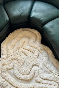 Jubi Rolling Tides Organic Shaped Shag Wool Rug