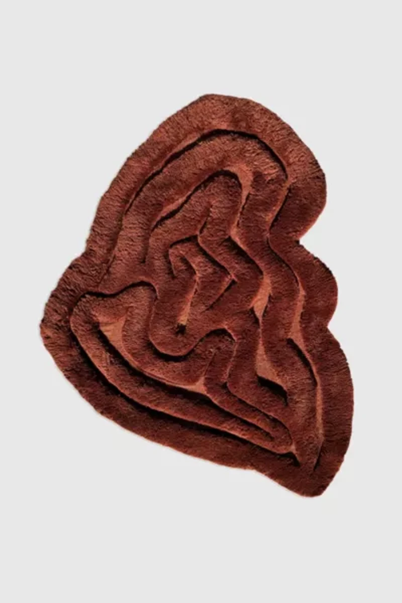 Jubi Rolling Tides Organic Shaped Shag Wool Rug