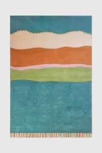 Jubi Stitched and Striped Hand Tufted Wool Rug
