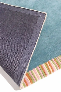 Jubi Stitched and Striped Hand Tufted Wool Rug