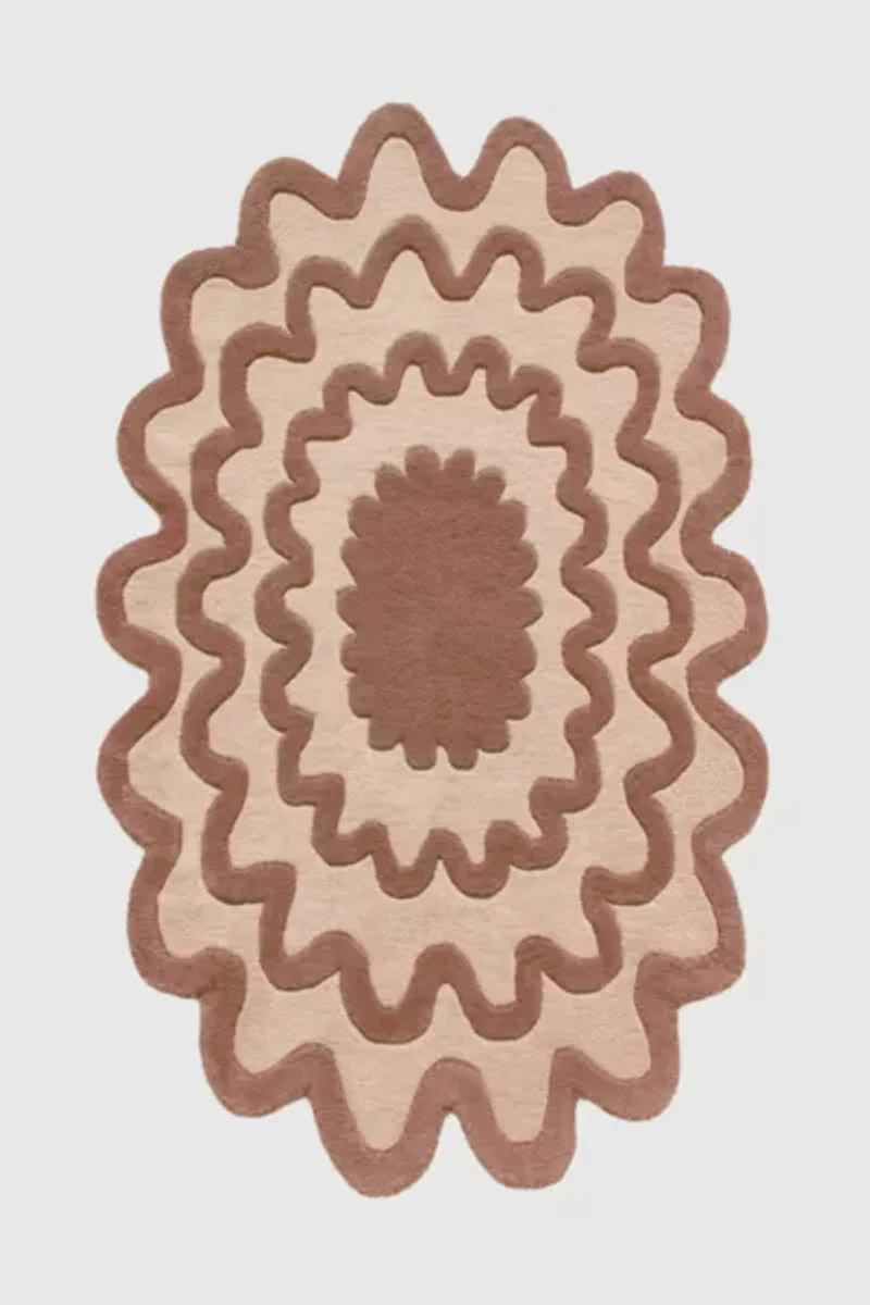 Jubi Burst Oval Hand Tufted Wool Rug
