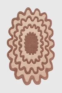 Jubi Burst Oval Hand Tufted Wool Rug