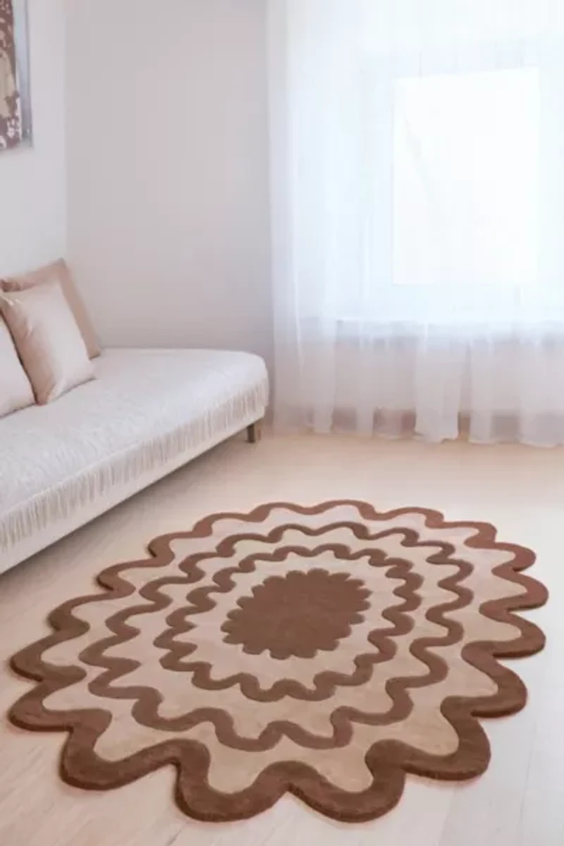 Jubi Burst Oval Hand Tufted Wool Rug