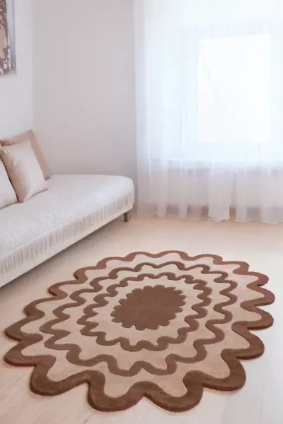 Jubi Burst Oval Hand Tufted Wool Rug