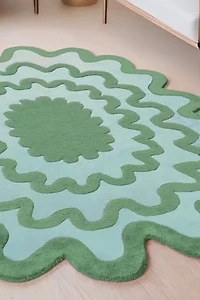 Jubi Burst Oval Hand Tufted Wool Rug