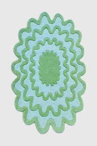 Jubi Burst Oval Hand Tufted Wool Rug