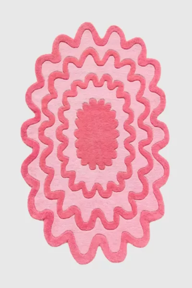 Jubi Burst Oval Hand Tufted Wool Rug