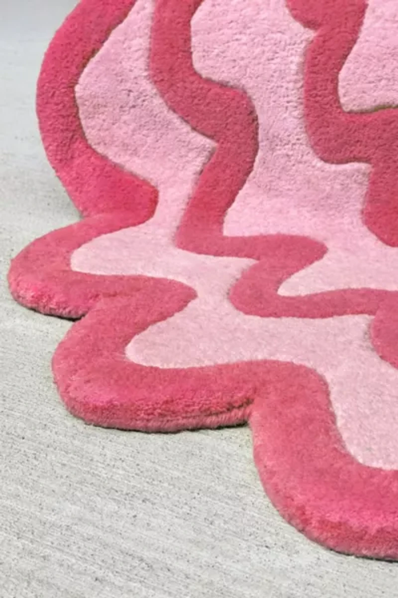 Jubi Burst Oval Hand Tufted Wool Rug