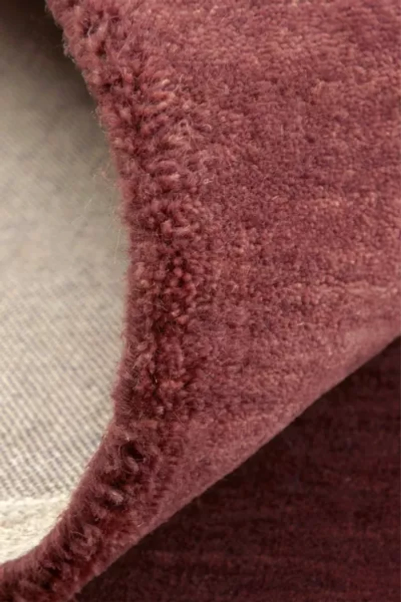 Jubi Burgundy Checkered Hand Tufted Wool Rug