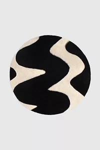 Jubi Zig Zag Round Hand Tufted Wool Rug