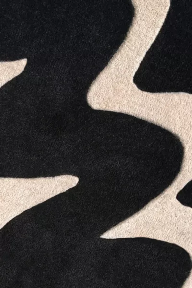 Jubi Zig Zag Round Hand Tufted Wool Rug