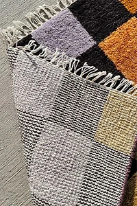 Jubi Colorful Checkered Hand Knotted Wool Rug