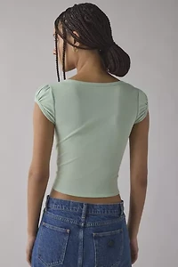 Kimchi Blue Ramona Coquette Graphic Puff Sleeve Baby Tee
