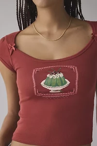 Kimchi Blue Ramona Coquette Graphic Puff Sleeve Baby Tee