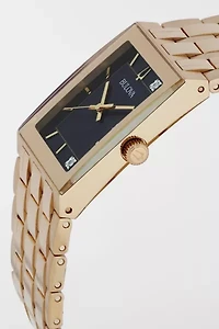 Bulova Quadra Quartz Diamond Black Dial Watch