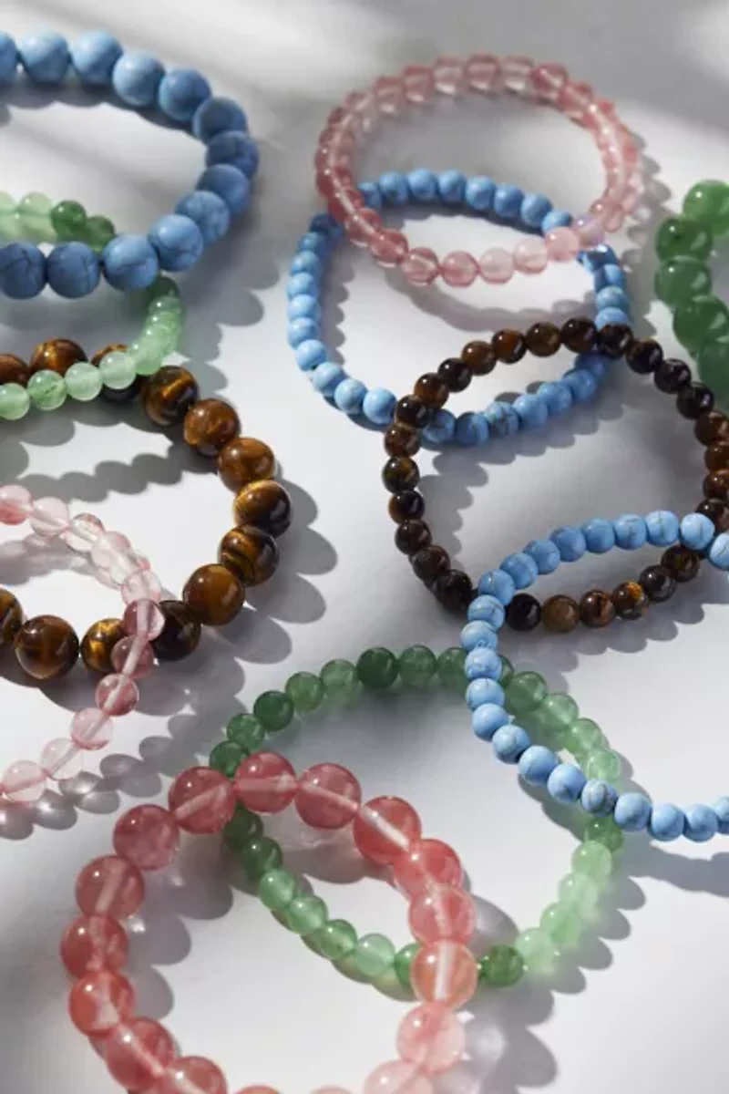 Genuine Stone Beaded Bracelet Set