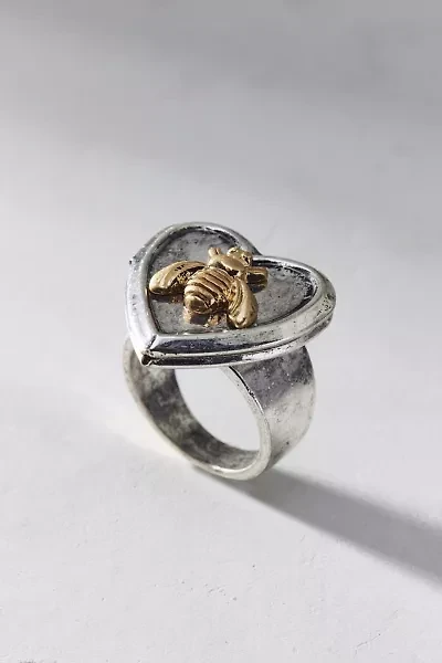 Bee Heart Locket Ring