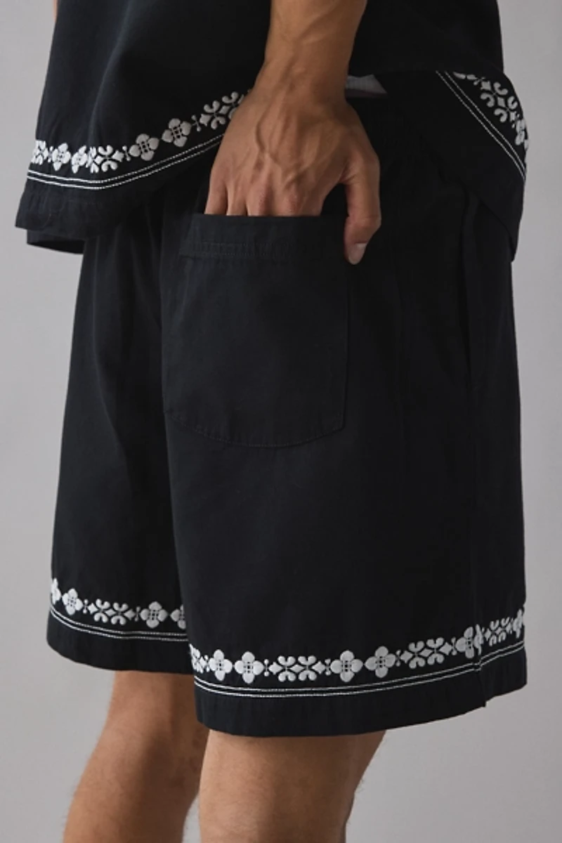 UO Embroidered Border Short