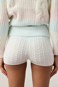 Out From Under Cabin Fever Cable Knit Foldover Micro Short