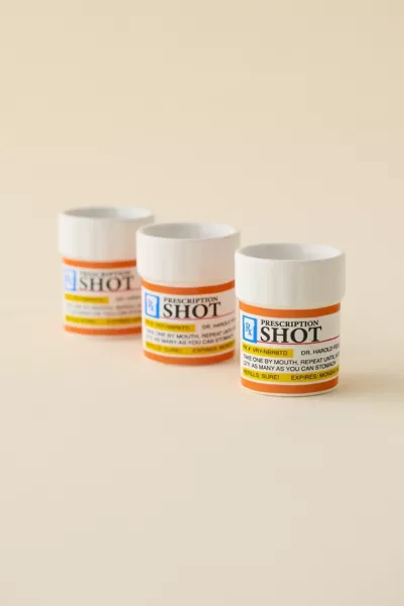 Prescription Bottle Ceramic Shot Glass Set