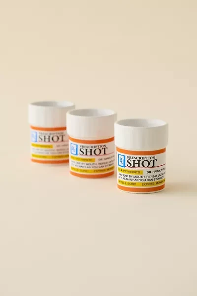 Prescription Bottle Ceramic Shot Glass Set