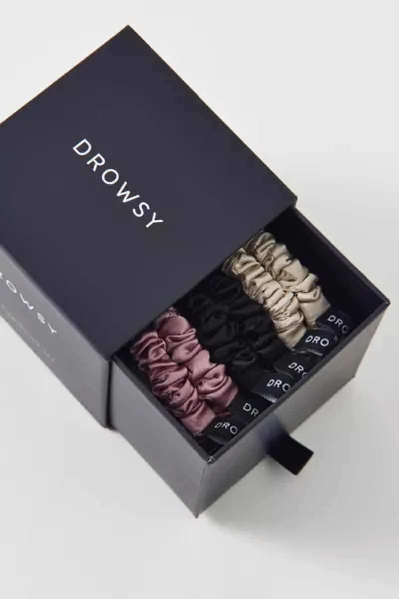 Drowsy Sleep Co. Skinny Silk Scrunchie Set