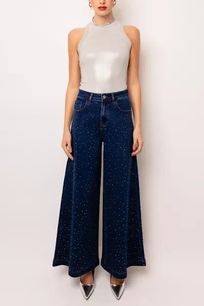 Amy Lynn Demi Diamante Flare Jeans
