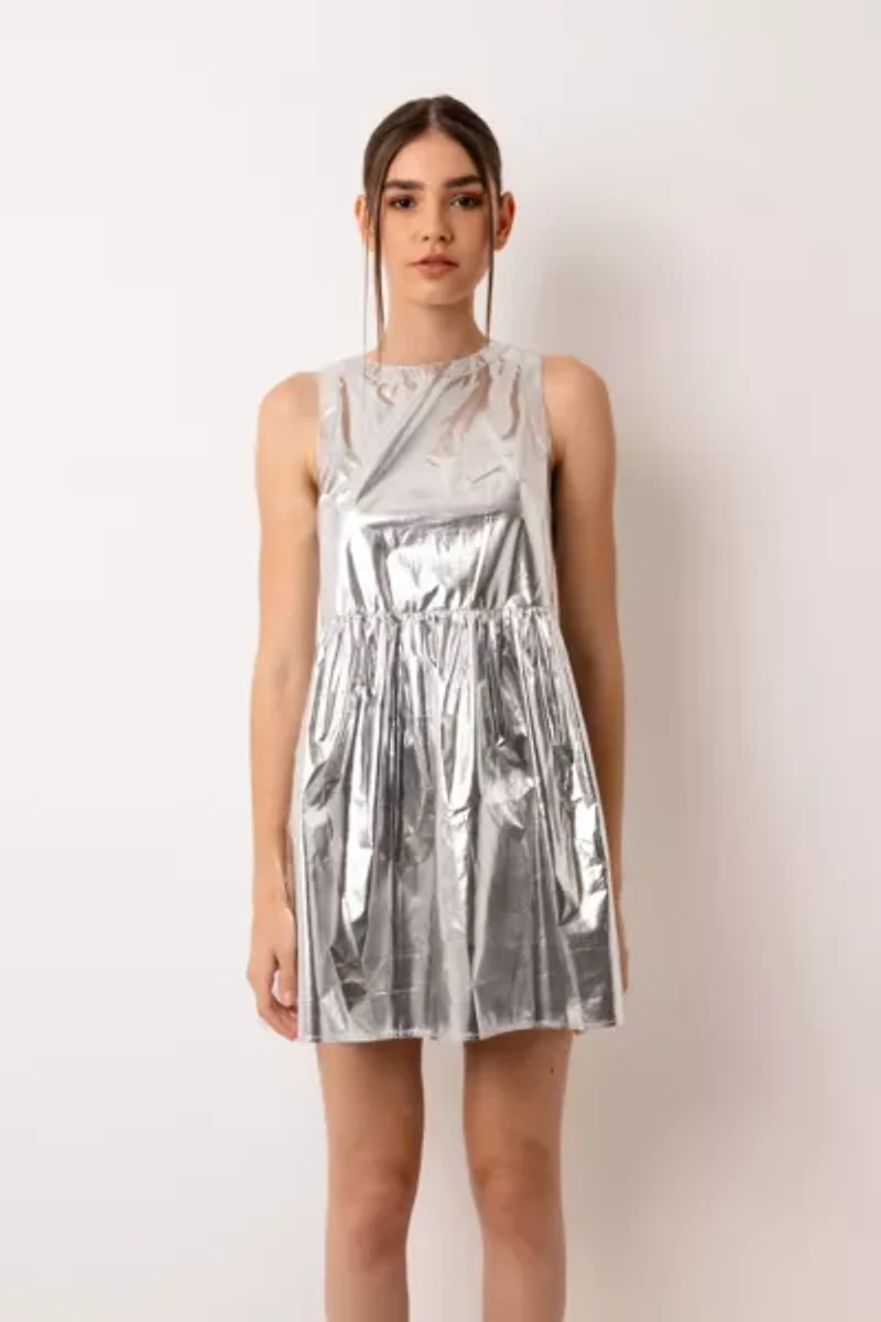Amy Lynn London Baby Doll Metallic Mini Dress