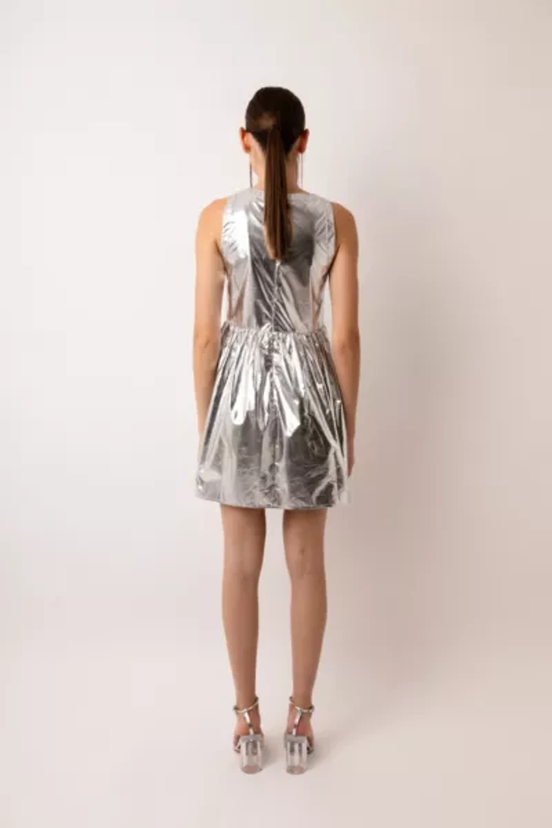 Amy Lynn London Baby Doll Metallic Mini Dress