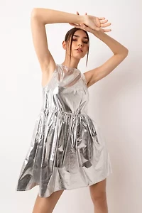 Amy Lynn London Baby Doll Metallic Mini Dress