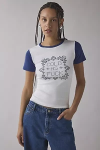 Cold AF Fairisle Graphic Raglan Baby Tee