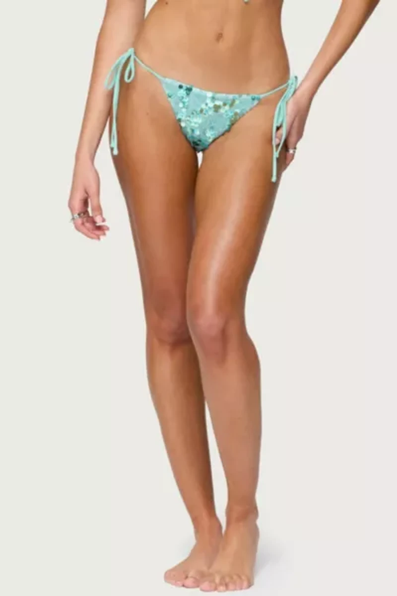 Edikted Mirabella Sequin String Bikini Bottom