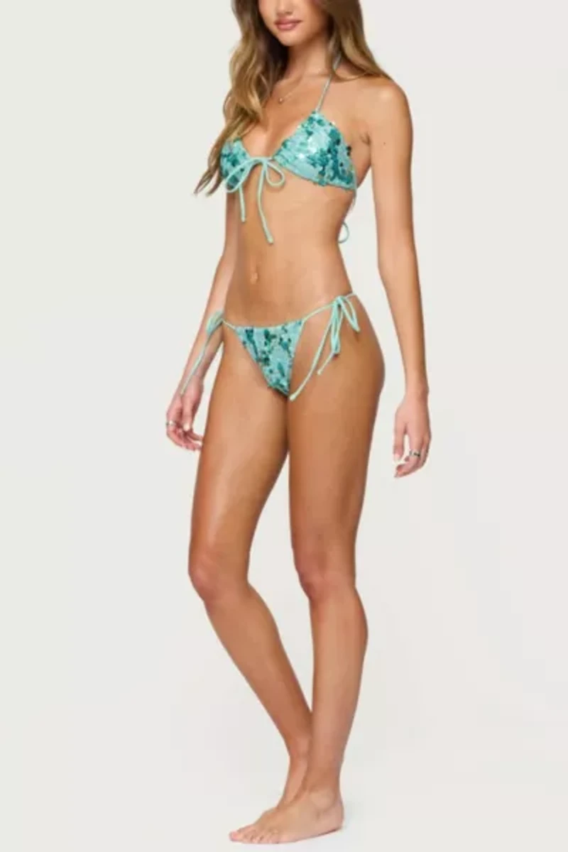 Edikted Mirabella Sequin String Bikini Bottom