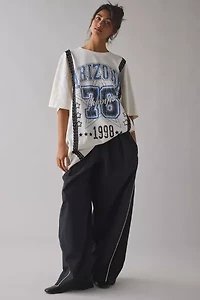 Arizona Champs Graphic Lace Trim Oversized T-Shirt Dress