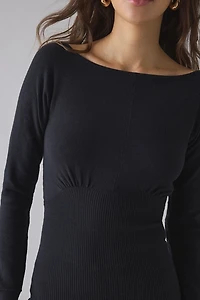 UO Sandy Boatneck Dolman Sleeve Cropped Sweater