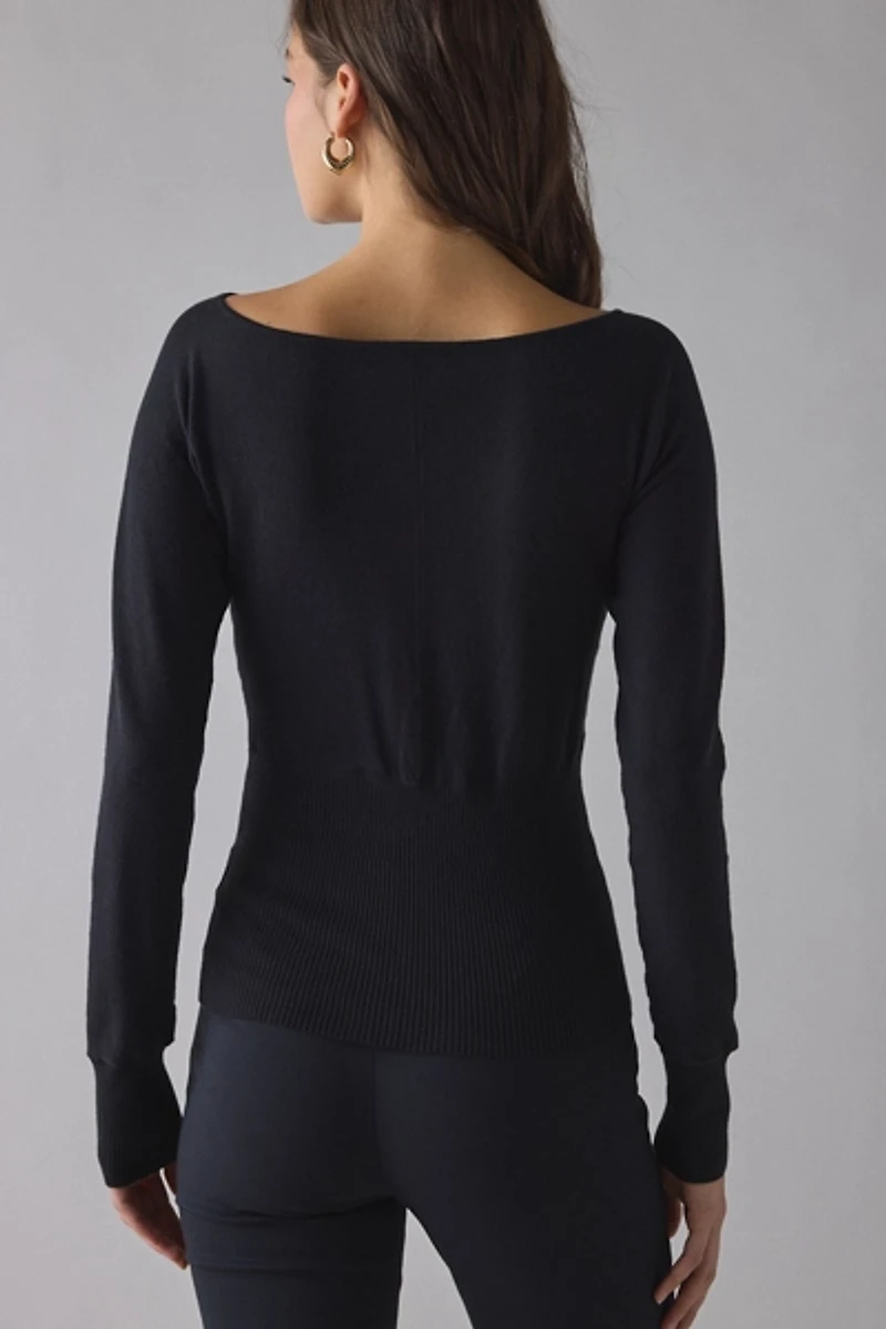 UO Sandy Boatneck Dolman Sleeve Cropped Sweater