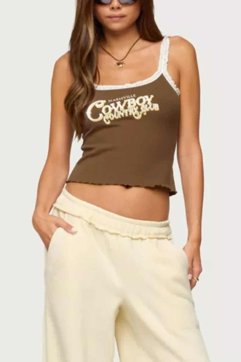 Edikted Nashville Cowboy Graphic Tank Top