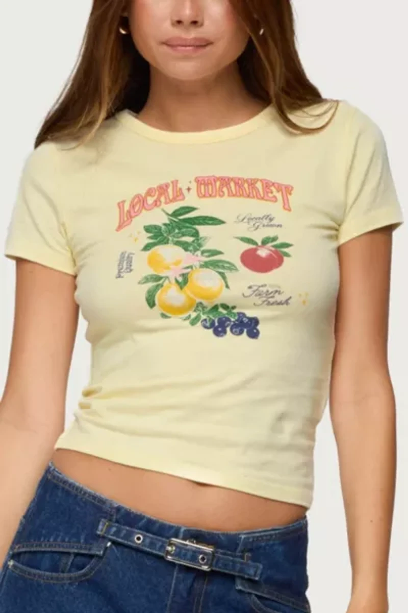 Edikted Local Market Graphic T-Shirt