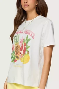 Edikted Tropical Fruits Graphic T Shirt