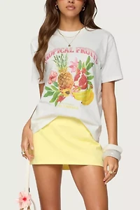 Edikted Tropical Fruits Graphic T Shirt