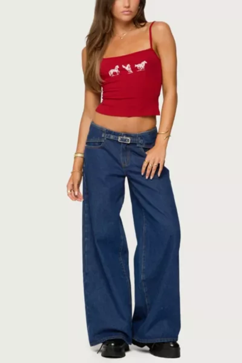 Edikted Wild Horses Graphic Tank Top