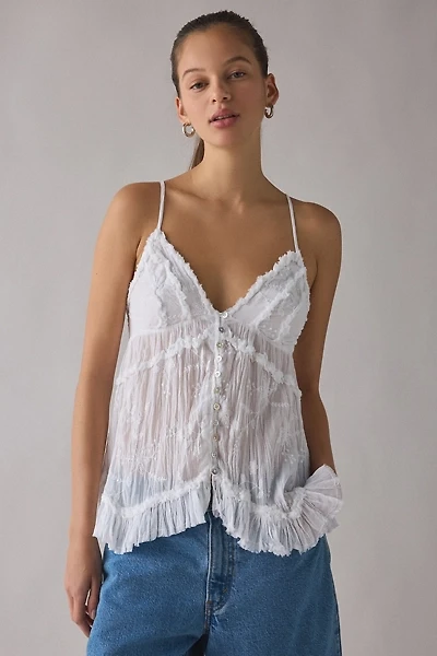 Kimchi Blue Marnie Sheer Embroidered Tunic Babydoll Cami